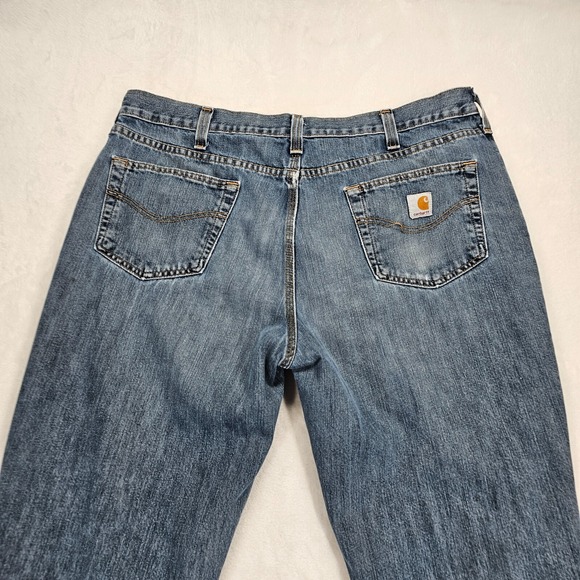 Carhartt Jeans Mens 40x30 (39x27.5) Straight Relaxed Work Blue Denim 101483-968‎ - Picture 4 of 14